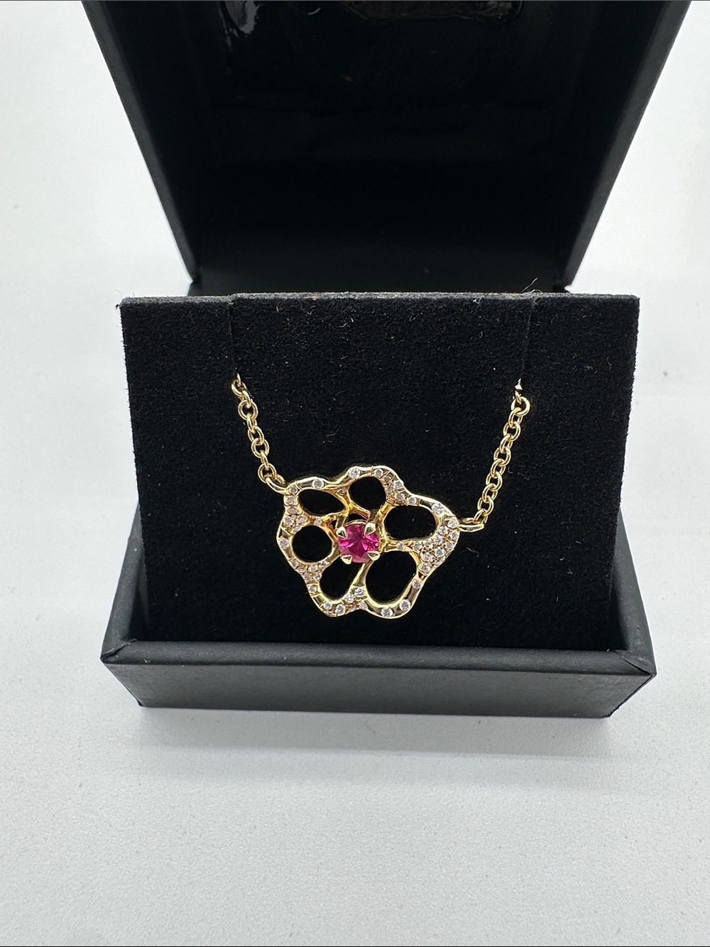 Ippolita 18k Stardust Drizzle Flora Necklace Pink sapphire and Diamonds
